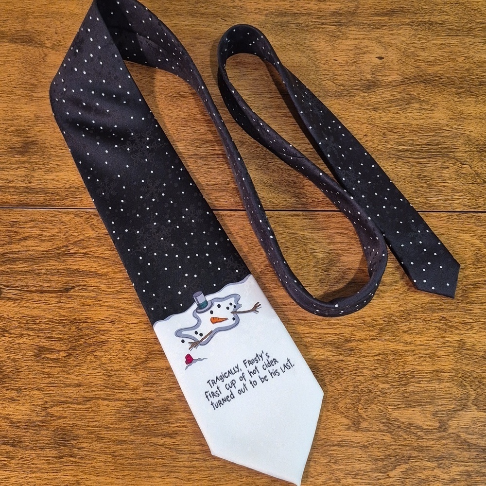 JINGLE BELLS Christmas Melting Snowman Novelty Necktie Tie